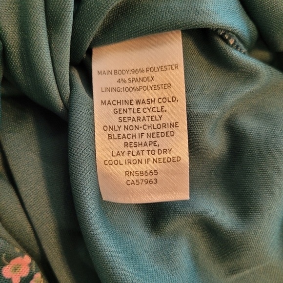 Nordstrom BP Dress Green Floral Runched Bodycon Mini Women's Size S - Picture 15 of 16